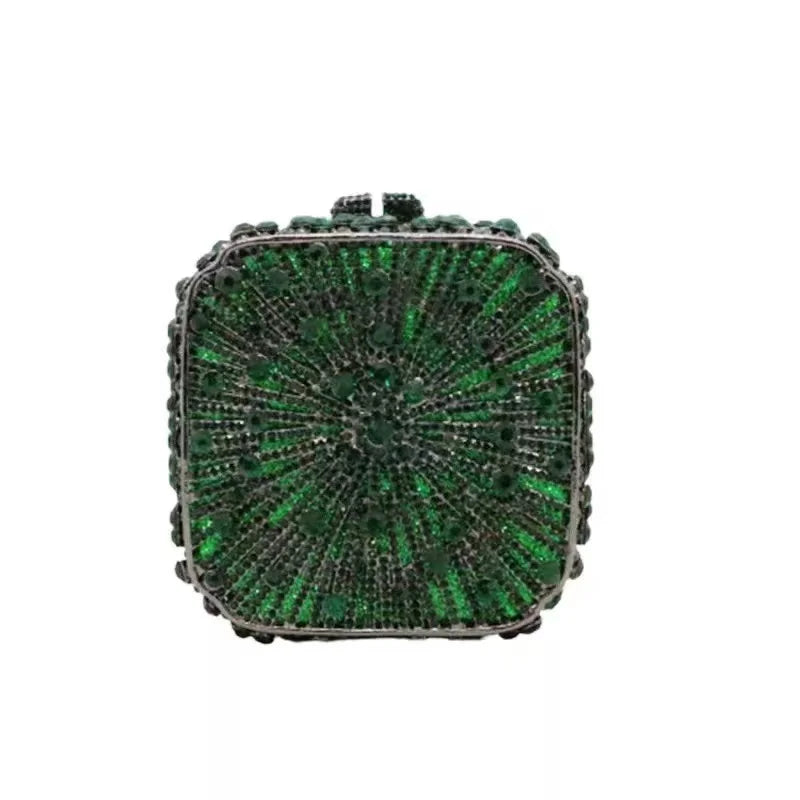 Crystal Rhinestones Diamond Evening Bag Glitter Mini Box Luxury Designer Fashion Clutch Purse For Wedding Party Women Handbag
