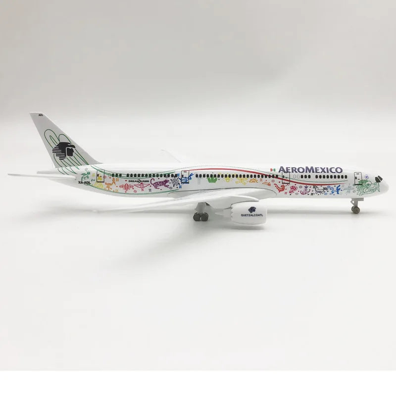 20cm Mexican Air AEROMEXICO Airlines 787 B787 Airways Alloy Metal Airplane Model Diecast Plane Model Wheels Aircraft