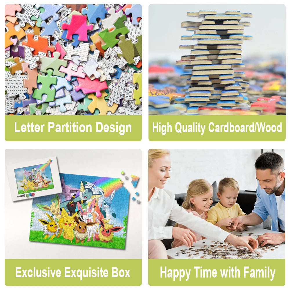 Digimon Children/adult Jigsaw Puzzle Family Cartoon Tangram Multi-Size 200/300/500/1000/1500 Pieces Jigsaw Puzzle Game with Box