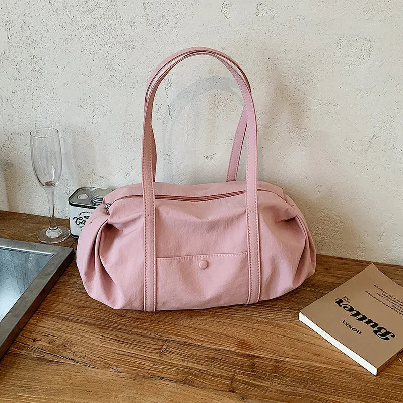 Korean Style Fashion Nylon Tote Bag For Women Large Capacity Casual Simple Handbag New Lightweight Versatile Shoulder Bag