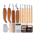 New 8/17PCS Wood Carving Kit Wood Carving Tools Hand Carving Knife Set with Needle File Wood Spoon Carving Kit for Beginners