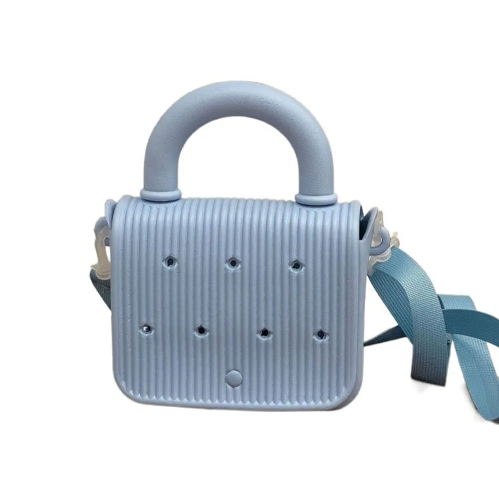 Anti-slip Waterproof Beach Bag Top Handle Sandproof Cartoon Crossbody Tote Adjustable straps DIY EVA Handbags With Hole Summer