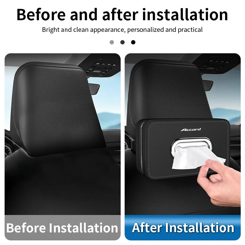 Leather Car Tissue Box Centre Console Tissue Case Accessories For Honda Civic Fit Accord Odyssey City Pilot Jazz CRV HRV