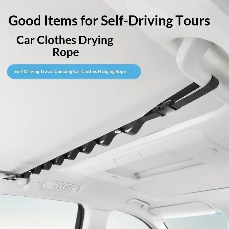 Car Clothes Drying Rope, Multi-functional Hanging Hanger For Vehicle Rear Seats, Storage And Fixing Hook