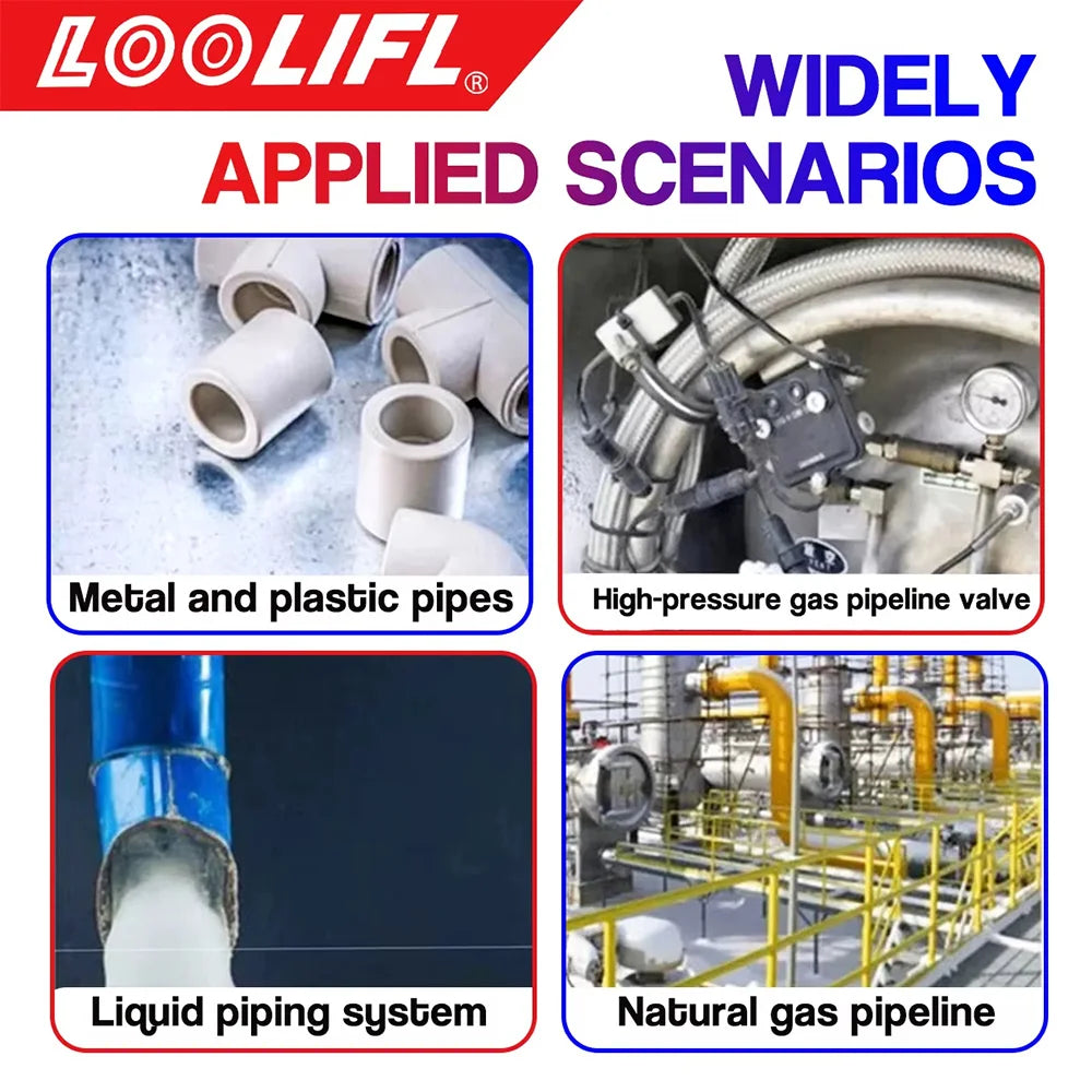 LOOLIFL 55Professional Pipe Sealing Cord Thread Seal Tape Alternative for Hot/Cold Water,Gas Pipeline Plumbing Sealing Solution
