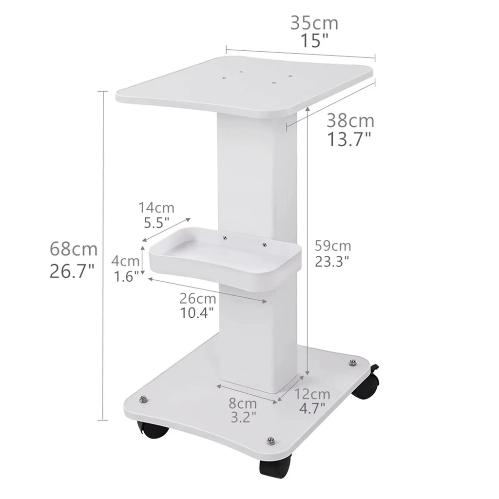 1pcs 3 Tier Rolling Utility Cart  Movable Gap Storage Rack 360 Degree Rotating Professional Portable Trolley For Beauty Salon