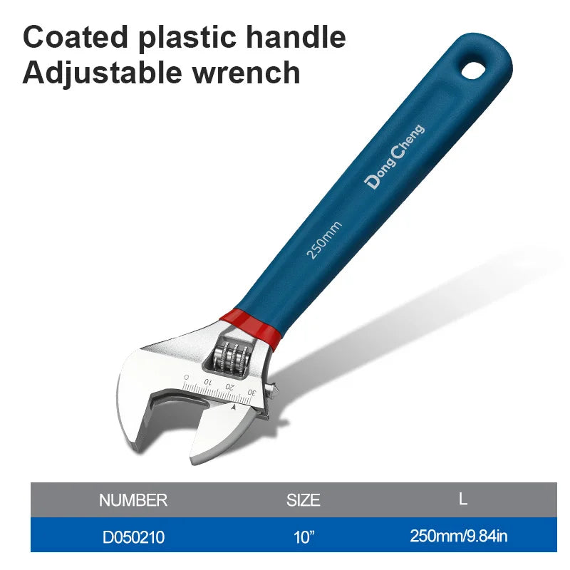 Drop Forged Adjustable Wrench Set 6 8 10 12 15 Inch Tool Steel with Dipped Handle Chrome Plated Heavy Duty for Auto Plumbing