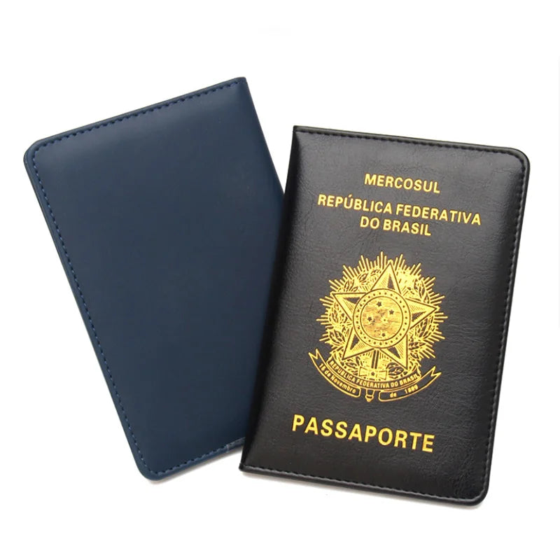 Brazilian Pu Leather Passport Cover Women Men Passport Holder Travel Passport Case for Brazil