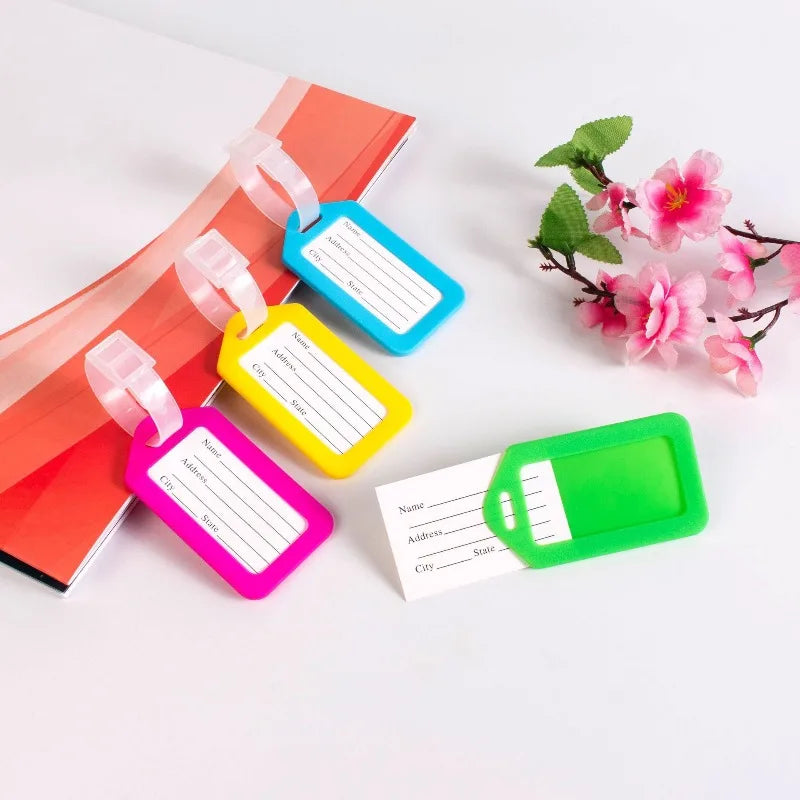 5PCS Luggage Tag Boarding Shipping Plastic Baggage Tags Travel Accessory Women Men Suitcase ID Address Name Holder Bag Label