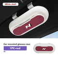Car Logo Sun Visor Holder Sunglasses Case Storage Box Auto Accessories For Hyundai N Nline Tucson Kona Sonata Veloster i20 i30