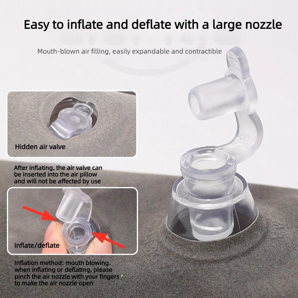 Inflatable Travel Pillow Sleeping Companion Perfect for Cars Planes and Trains Side-Sleeping Neck Support Pillow Portable Neck