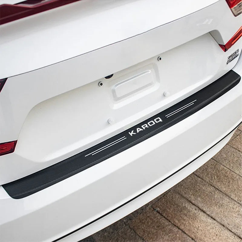 Car Carbon Door Sill Scuff Covers Black Door Panel Guards Protector Anti Scratch Sticker Tape For Skoda Karoq Car Accessorie