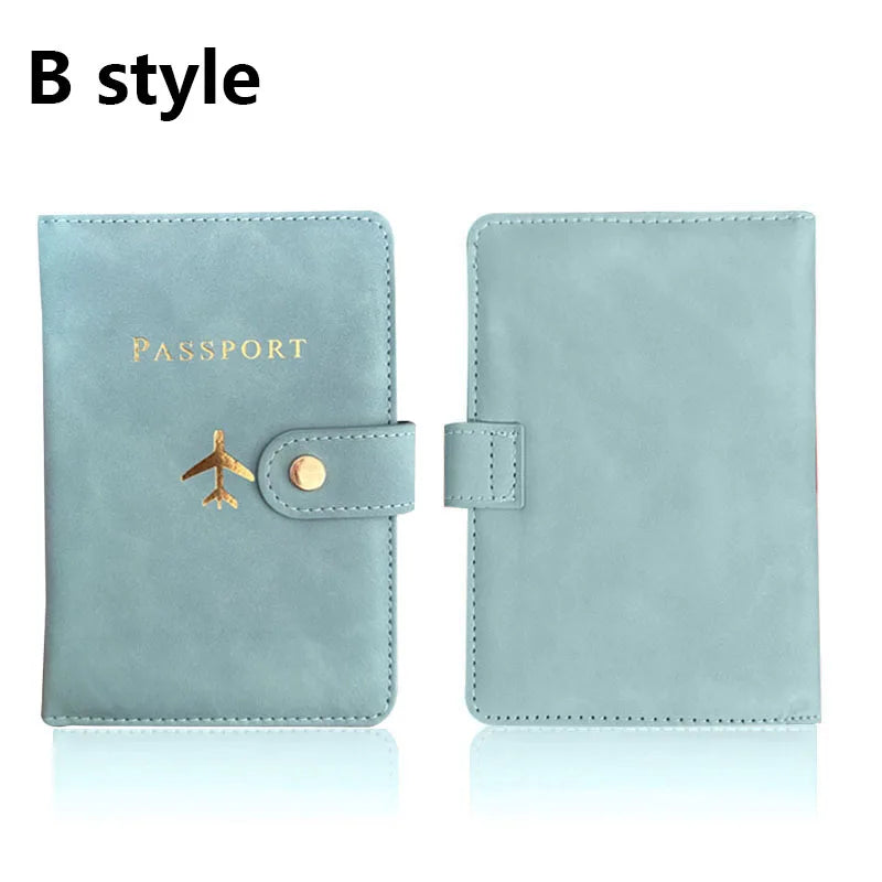 Leather Passport Holder Covers Case for Travel Essentials Credit Card Wallet Passport Book for Women/Men Buckle Passport Cover