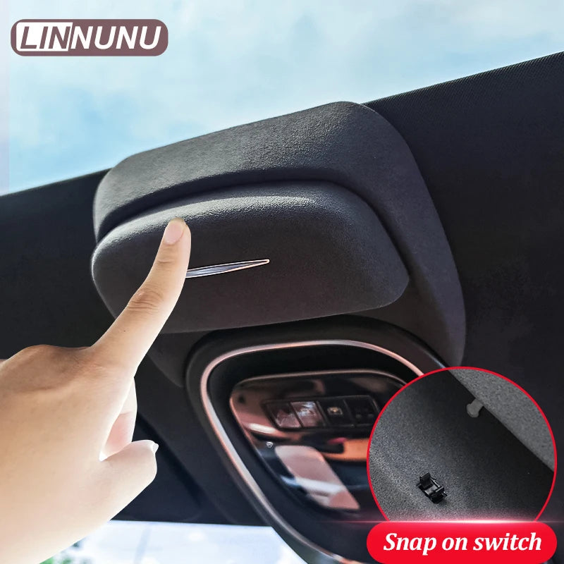 Linnunu Fit for Deepal S07 Car Accessories Car Glasses Case Car Roof Glasses Case Modification Accessories Multifunctional Sunglasses Case Clip Car Accessories Suede Style Glasses Case