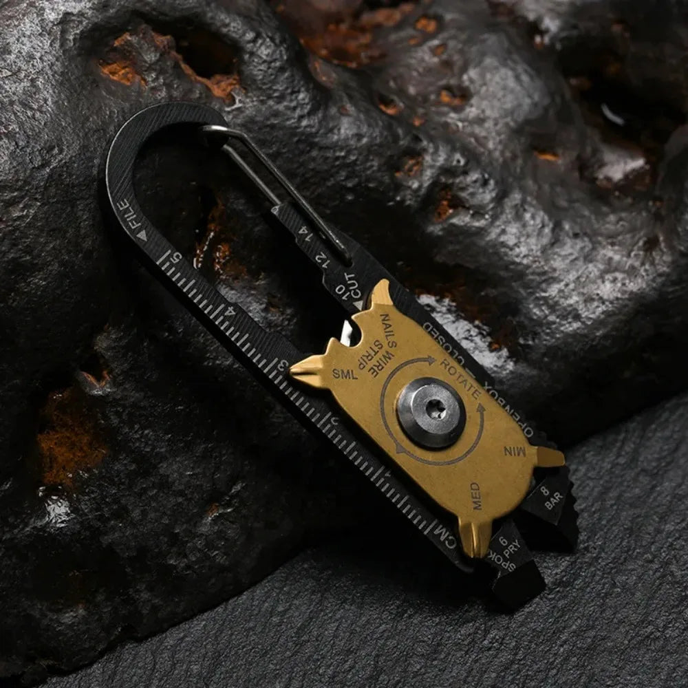 Outdoor 20 in 1 Multifunctional Combination Tool Stainless Steel EDC Tool Card Mountaineering Portable Home Emergency Keychain