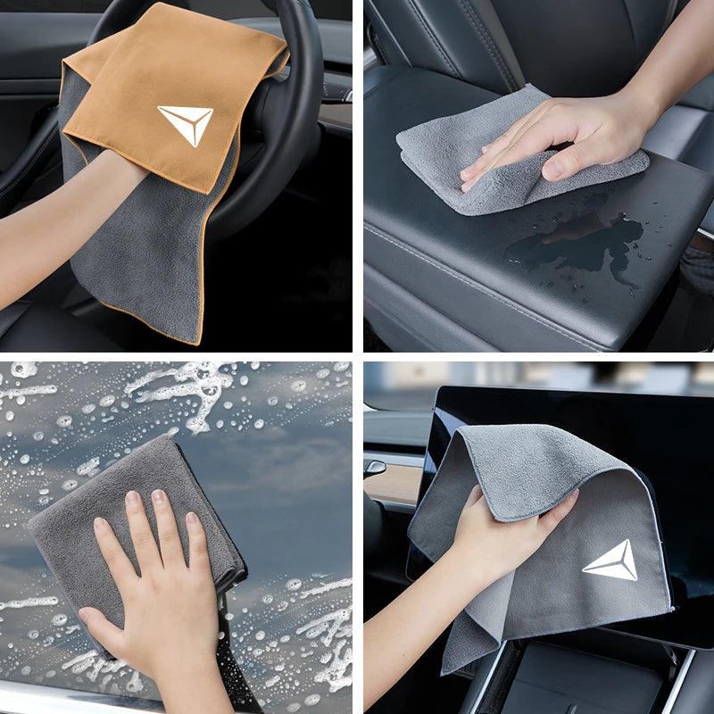Microfiber Car Wash Towel Suede Rag Accessories For Changan Deepal S05 MAX S07 S7 SL03 S09 G318 Car Cleaning Tools Washing Cloth