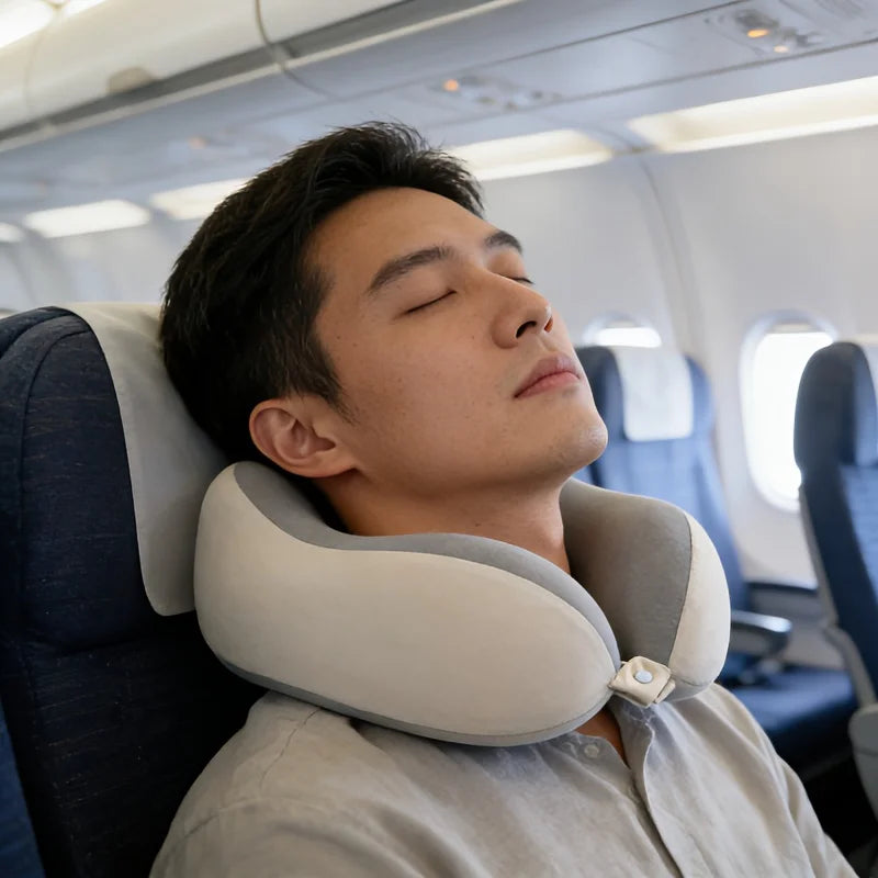 An Ergonomic U-Shaped Neck Pillow, Suitable for Office Naps And Travel,Made of Memory Foam For, Removable Cover