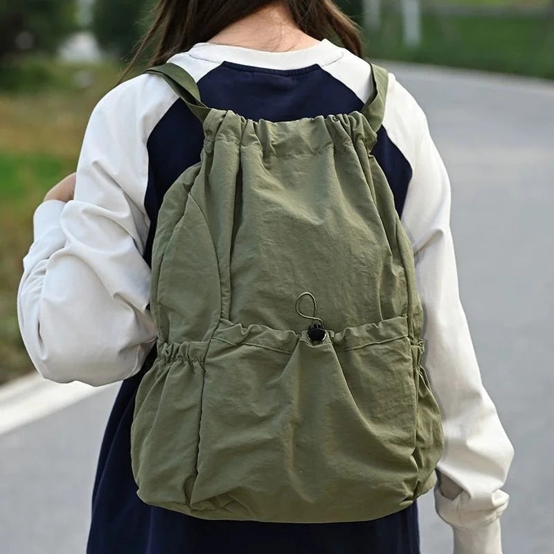 Foldable Drawstring Backpack, Lightweight and Easy to Store, Essential for Short Distance Travel and Outdoor Activities