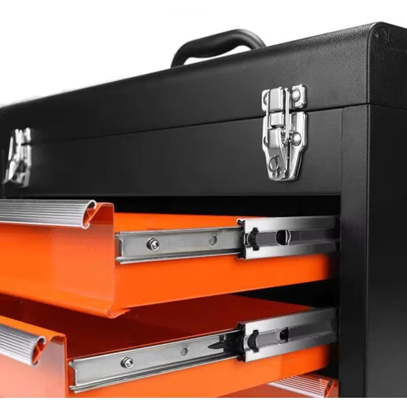 Portable Metal Tool Box With 3 4 Drawers Waterproof Design For Electrician Maintenance And Home DIY Projects