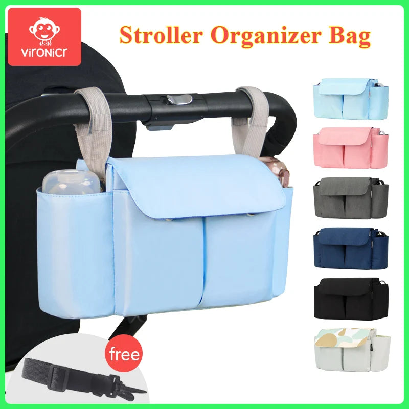 Stroller Organizer Bags Mummy Large Capacity Travel Hanging Bag Bottle Holder Pram Diaper Bags Baby Stroller Accessories