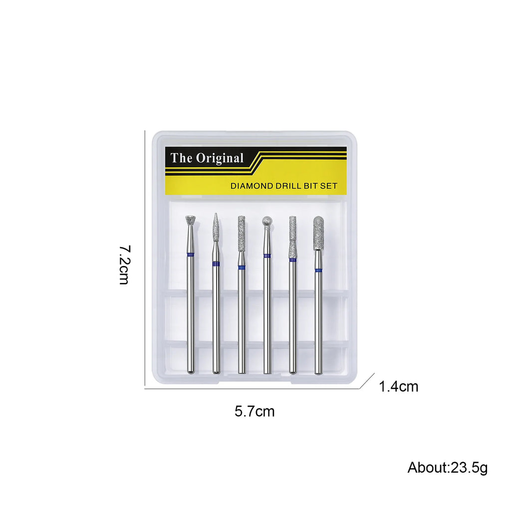 6Pcs/box Multi Functional Nail Cutters Electric Nail Drill Bits For Manicure Pedicure Tungsten alloy Grinding Head Nail Tools