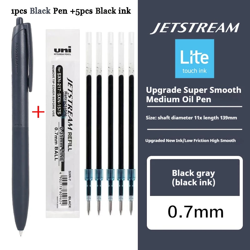 Uni Permanent Ballpoint Pen Jet Stream Anti-slip Cloudy Recycled Eco Shell Friction Super Smooth Ink Oil Pens Portable Supplies