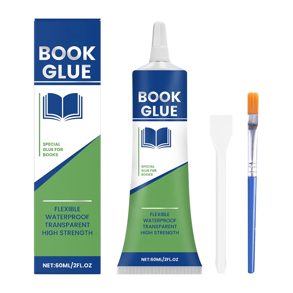 Clear Book Adhesive with Brush Transparent Book Binding Adhesive Quick-Drying Repair Glue for Envelopes Postcards Paper Craft