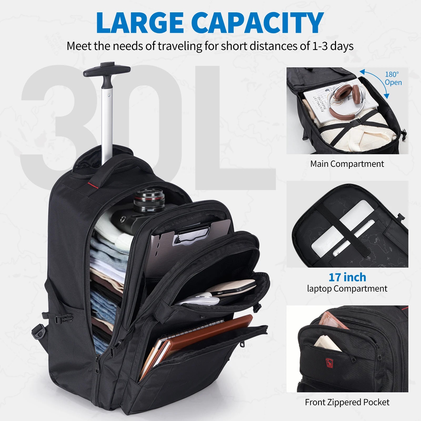 OIWAS Fashion Travel Business Backpack With Lever And Roller Function,Large Capacity Travel Set,Suitable For Both Men And Women