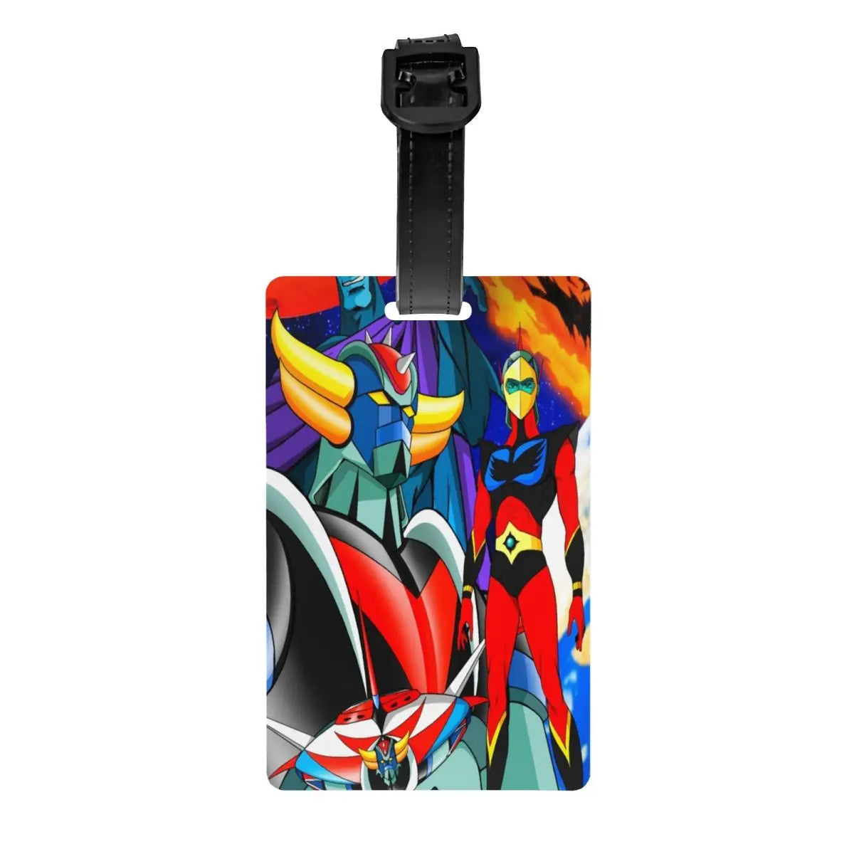 Custom Grendizer Anime Luggage Tag Privacy Protection UFO Robot Goldorak Baggage Tags Travel Bag Labels Suitcase