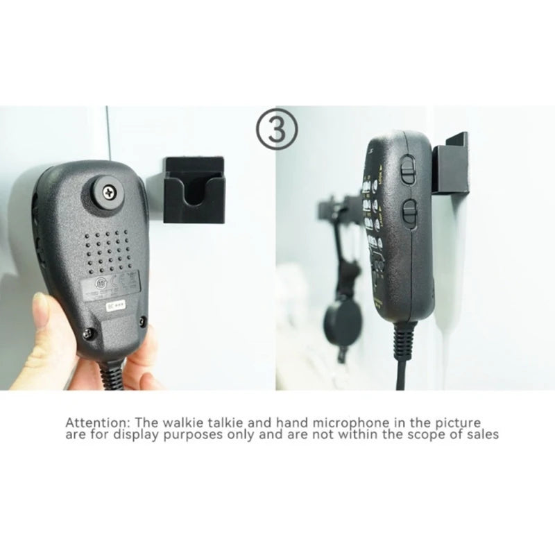 Reliable Car Mount Adhesive Back Rack Convenient Access Walkies Talkies Hold ABS for Driver & Enhances Communication