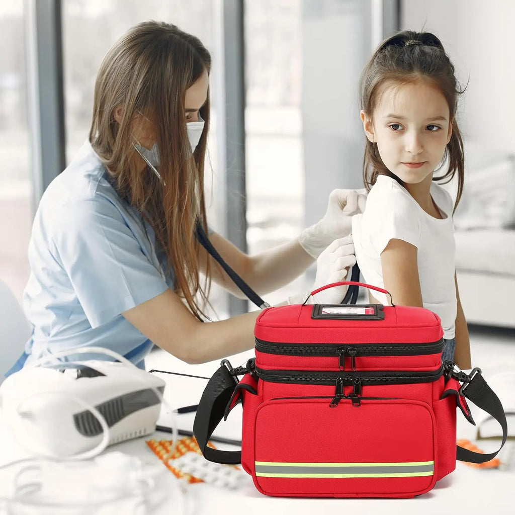 Double Layer Medical Bag Empty First Aid Bag Emergency Trauma Bag Empty, First Responder Organizer for Nurses,Home Health Care