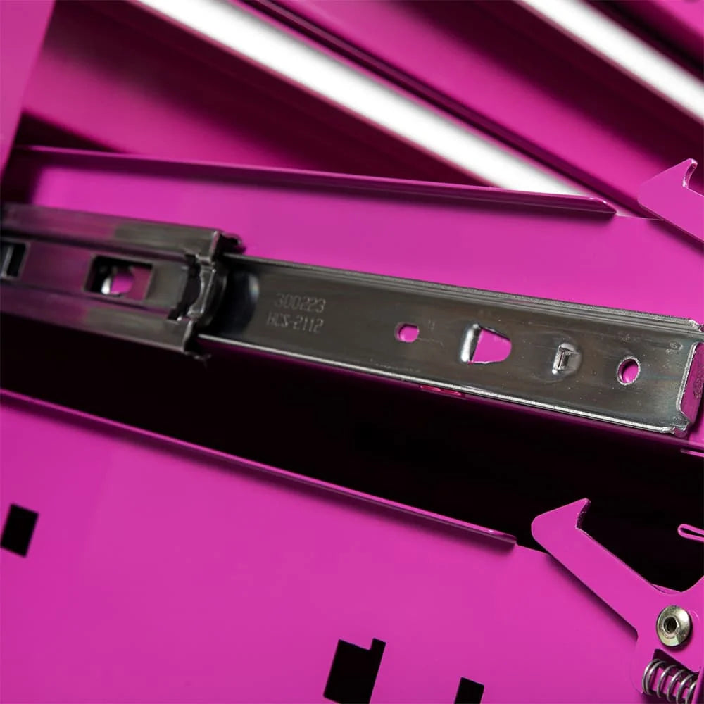 Pink Mobile 5-Drawer Mechanic Tool Cabinet Trolley with Wheels Pink Cabinet  for Tool Storage Rolling Pink Tool Chest