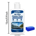 Car Windshield Oil Film Cleaner Paste 150ml QIFENGHE Auto Glass Oil Film Remover Deep Degreasing Clear View with Cleaning Towel