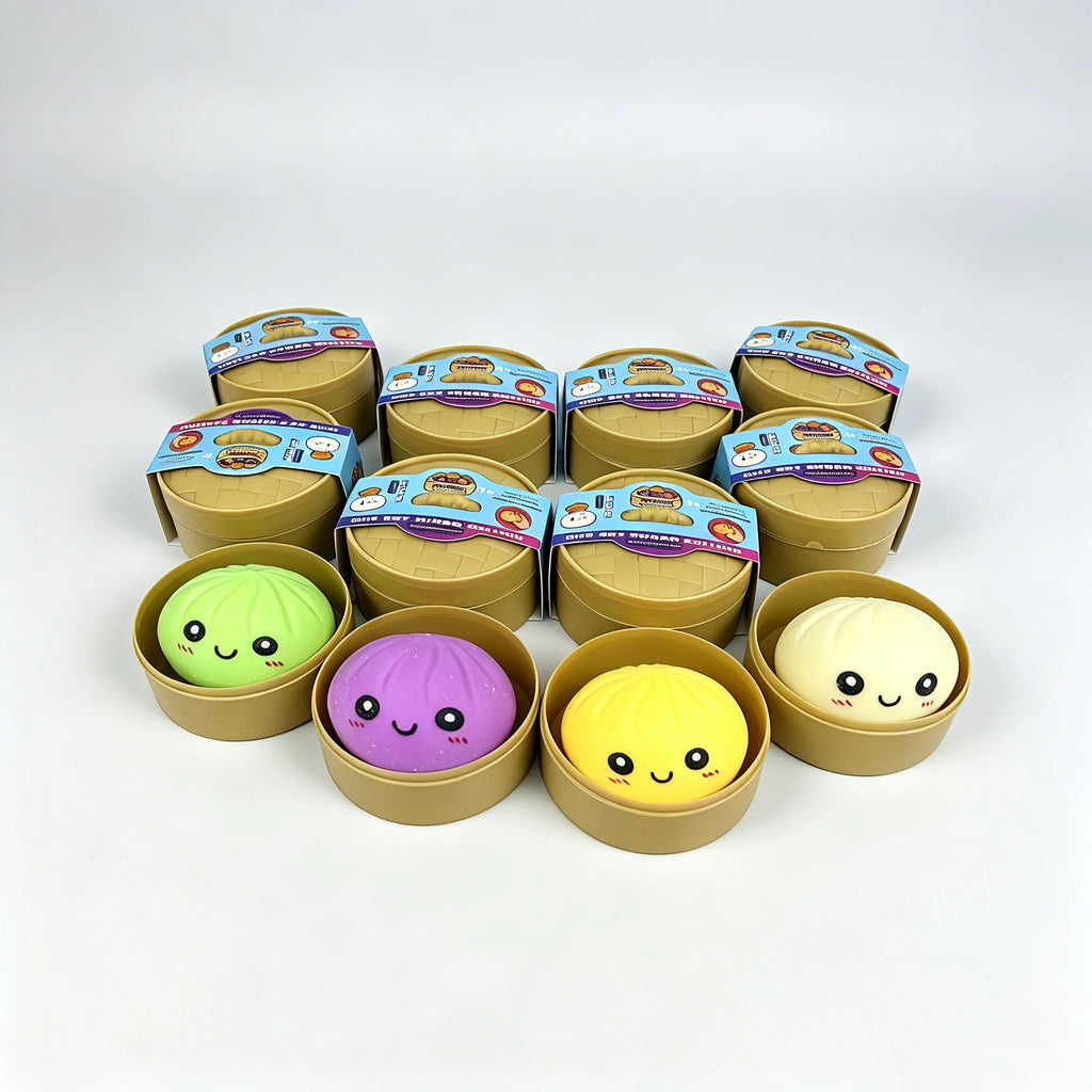 HOT Colorful Simulated Steamed Bun Squishy Blind Box 1-6pcs with Dumpling Sensory Squeeze Toy for Stress Relief