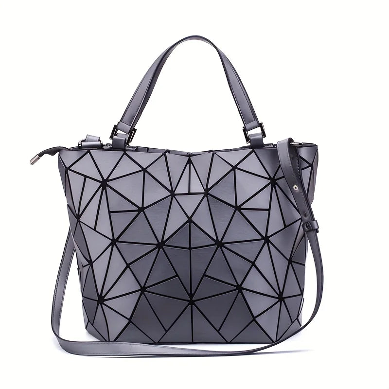 1pcs Women's Matte Geometric Diamond Shoulder Bag Large Capacity Bucket Bag Handbag Diamond Shoulder Bag Crossbody Bag