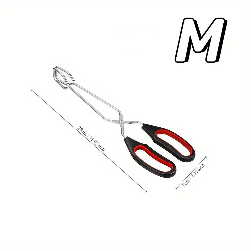 3 Sizes Long Handle Non Slip Metal Food Tongs Barbecue Scissor Clip For BBQ Grilled Bread Baking Kitchen Cooking Accessories