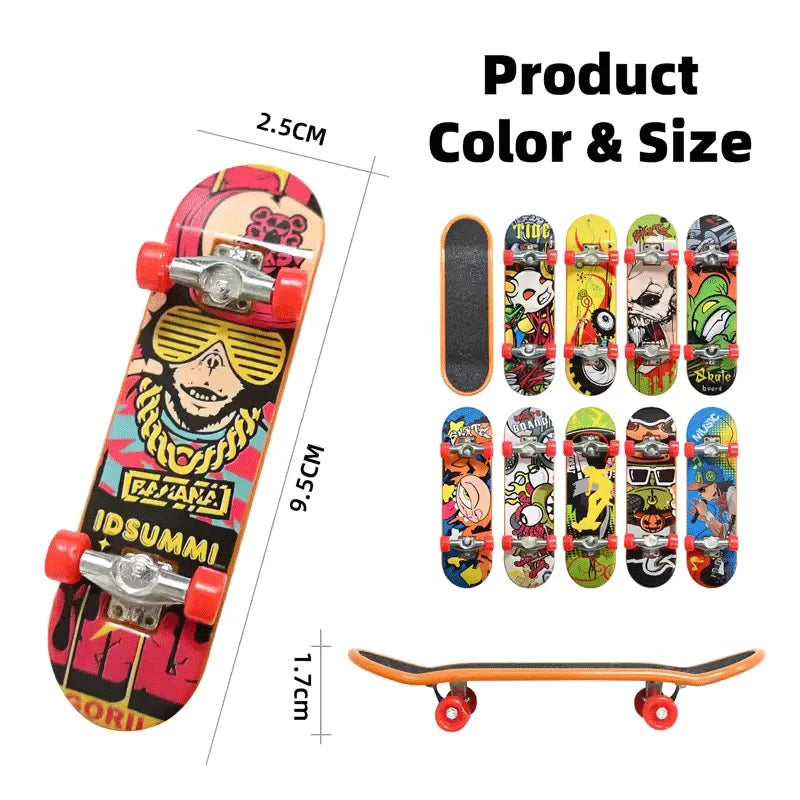 1-5Pcs Finger Skate Board Mini Collectible Creative Desktop Fingertip FingerBoard Toys For Kids Birthday Gifts Finger Skater