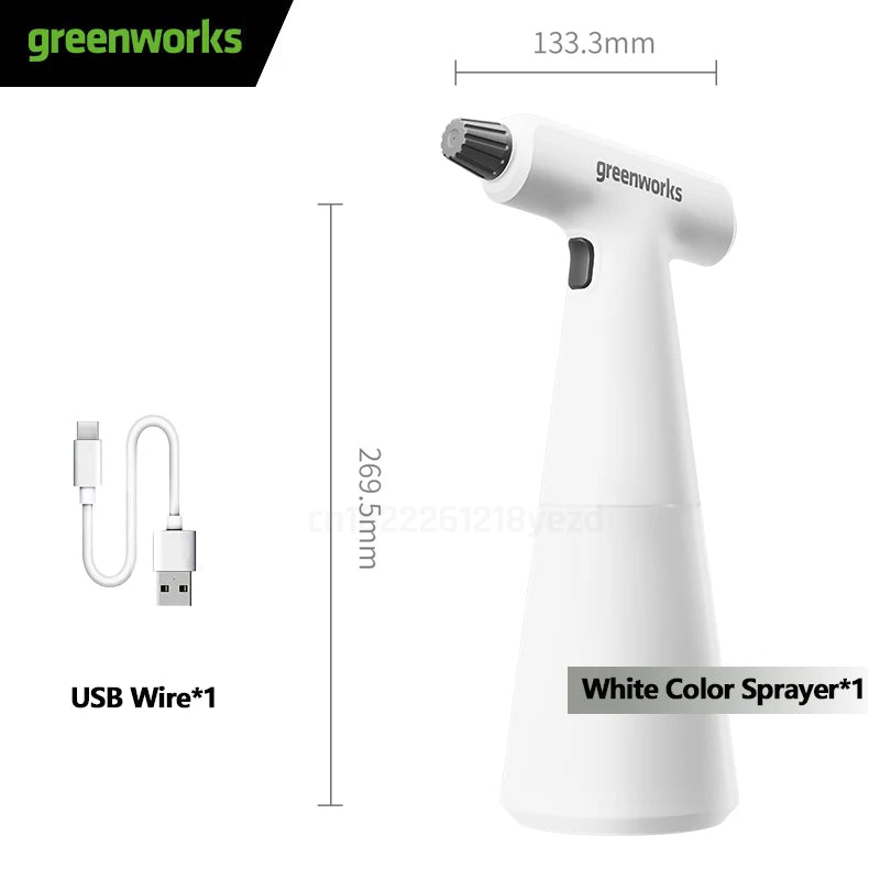 Greenworks Rechargeable Electric Spray Bottle Battery Powered Automatic Plant Mister Indoor Watering Can for Home Garden