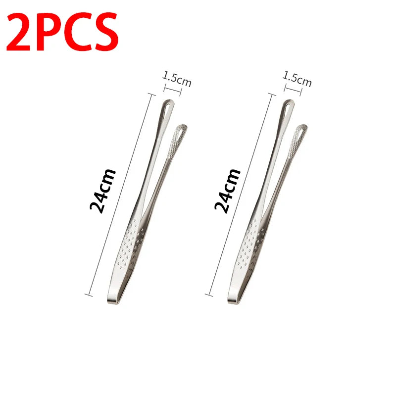 Stainless Steel Kitchen Tongs BBQ Grill Meat Barbecue Tongs Clip Food Utensils Cooking Tweezers Food Tongs CFQJ002