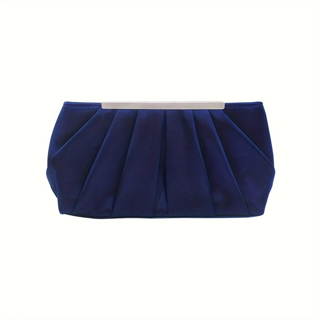 European and American pleated silk polyester dinner bag, simple and generous ladies hand bag, large capacity ladies bag