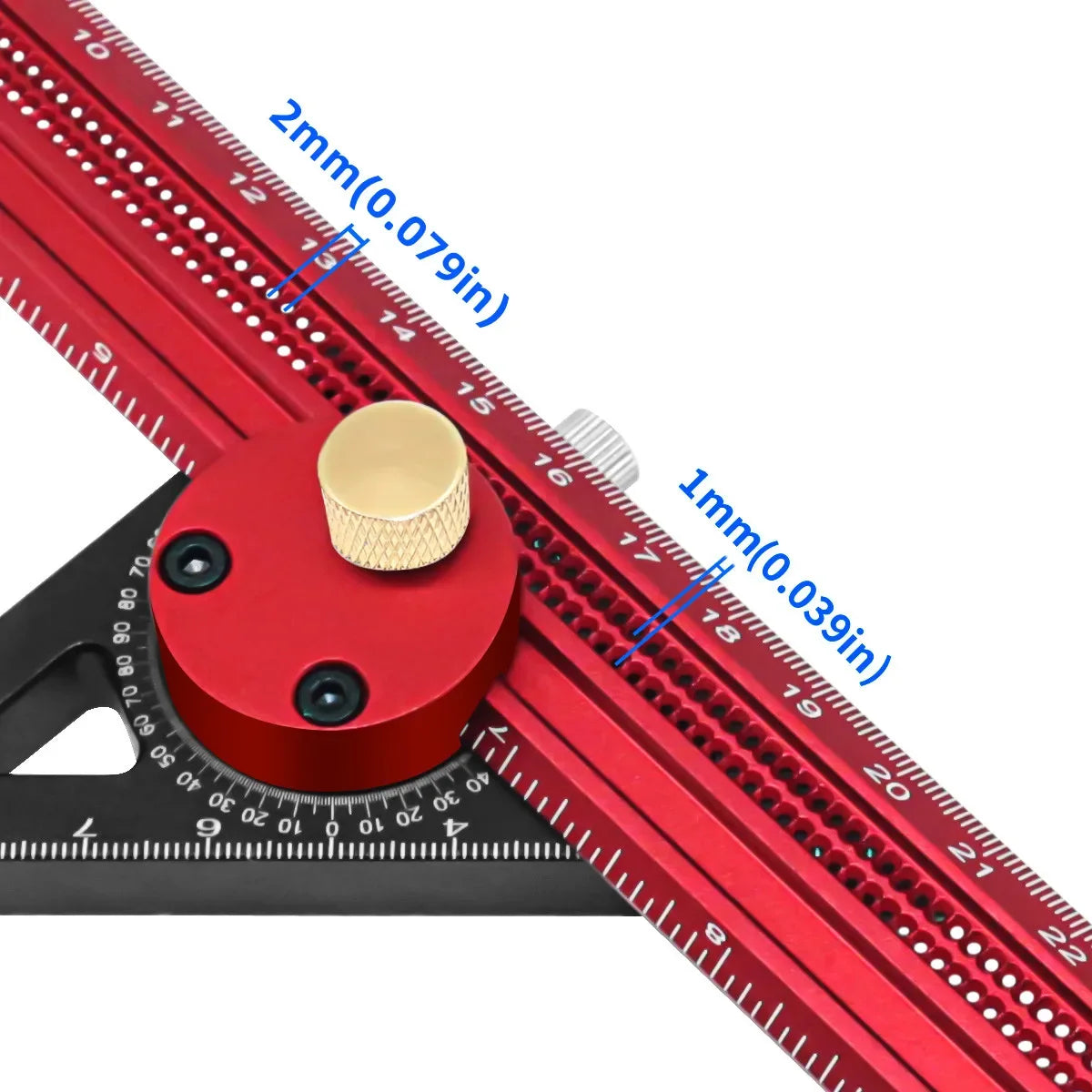 T-Type Woodworking Line Ruler 360 Degree Combination of Triangle Ruler and Straightedge Carpenty Marking Gauge Layout DIY