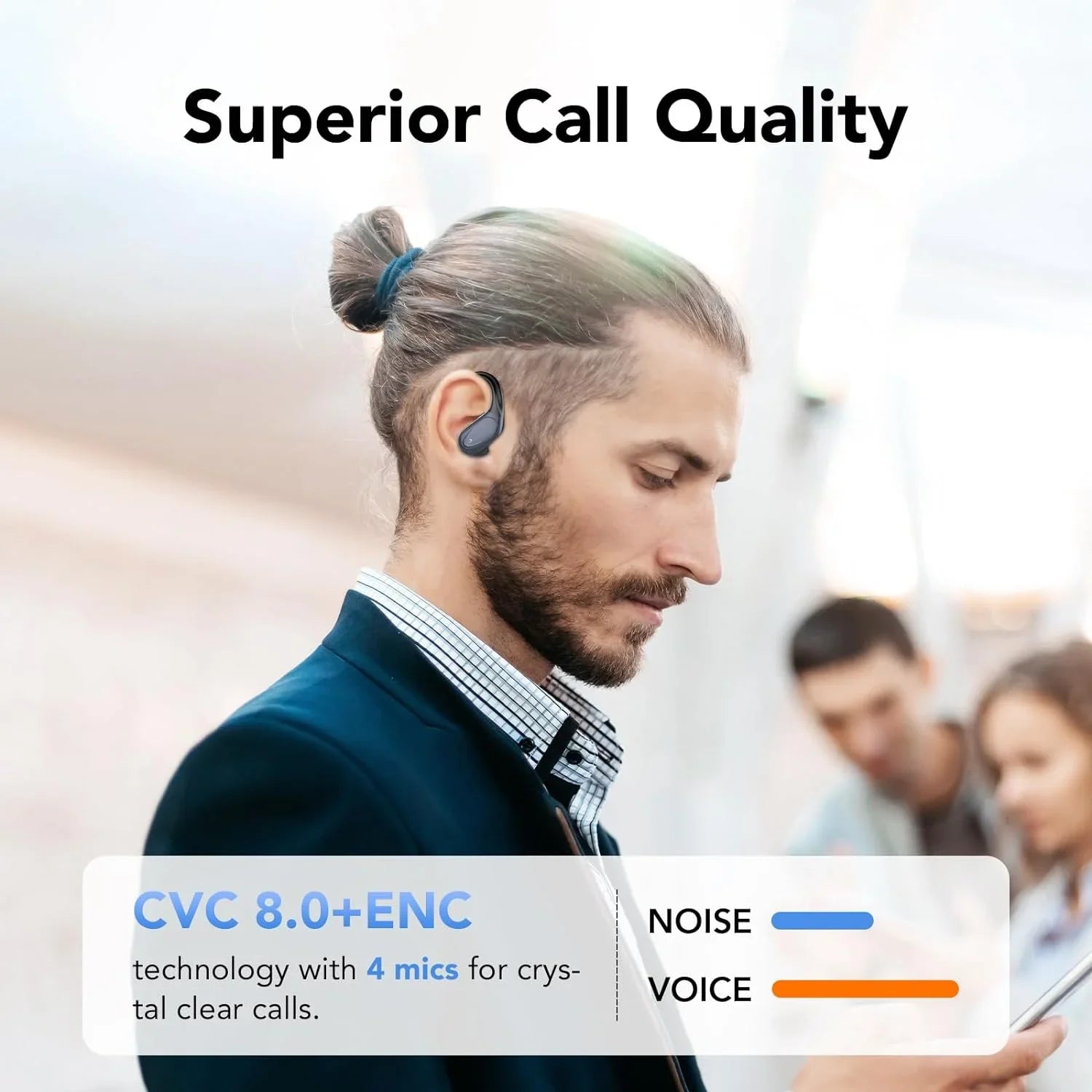 2026 New Sports Wireless Earphones with ENC Mics,Button Control,LED Power Display,Hifi Stereo Sound Bluetooth 5.4 TWS Headphones