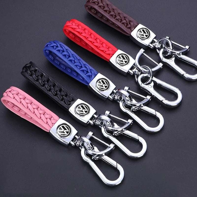 Cup Holders New Metal Hand Braided Rope Car Keychain Holder For VW Volkswagen Polo Golf 5 6 7 Passat Jetta Tiguan CC Scirocco St