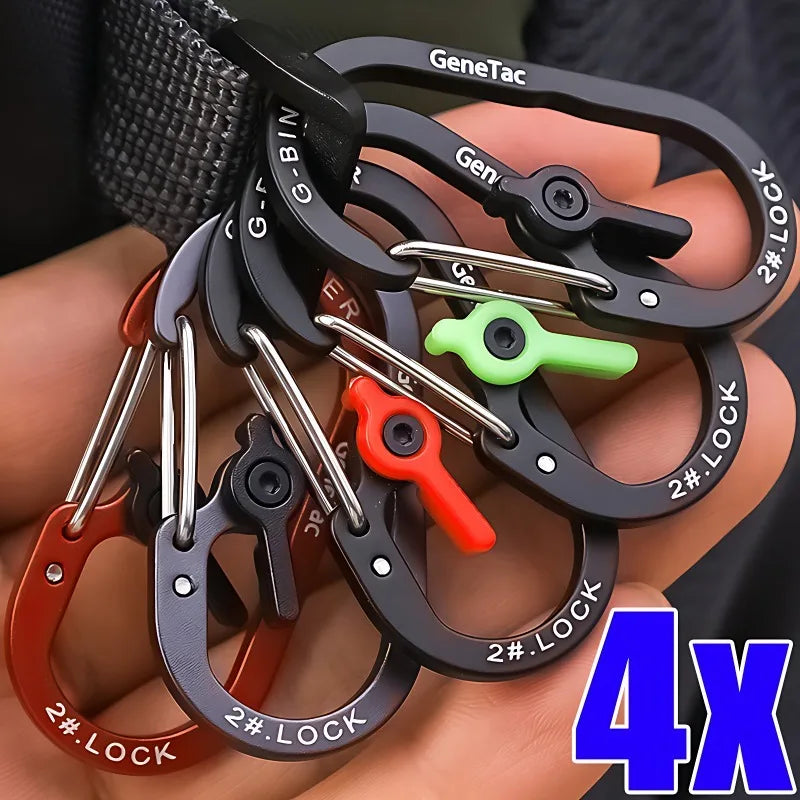 G-type Spring Outdoor Climbing Safety Keychain Aluminum Alloy Multicolor Carabiner  Backpack Buckle Camping Safety Lock