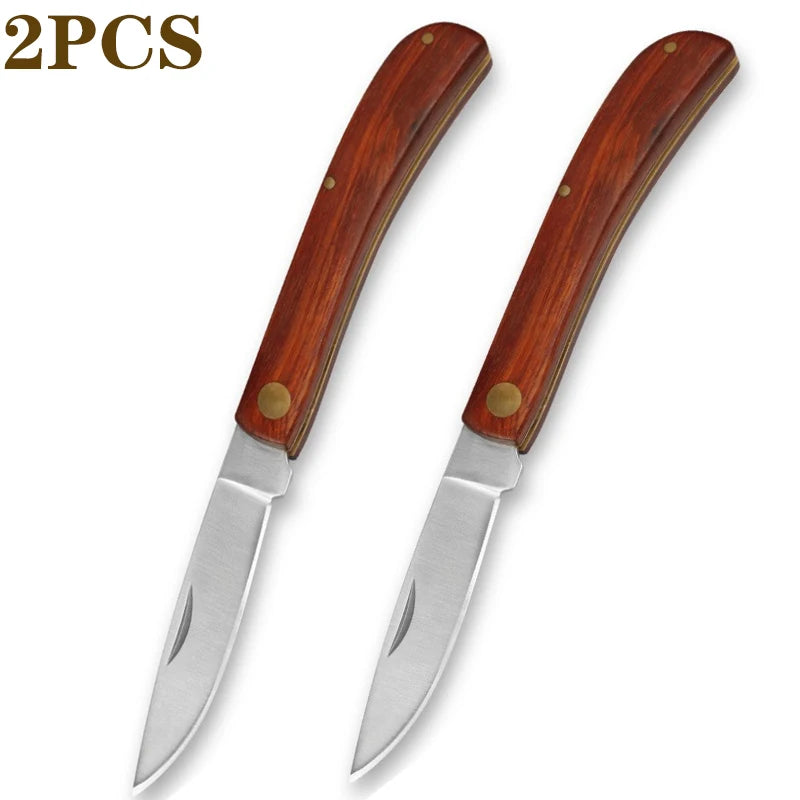 Mini Folding EDC Pocket Knife Stainless Steel Fruit Paring BBQ Hand Meat Knife Portable Cleaver Kitchen Chef Knife House Cutlery