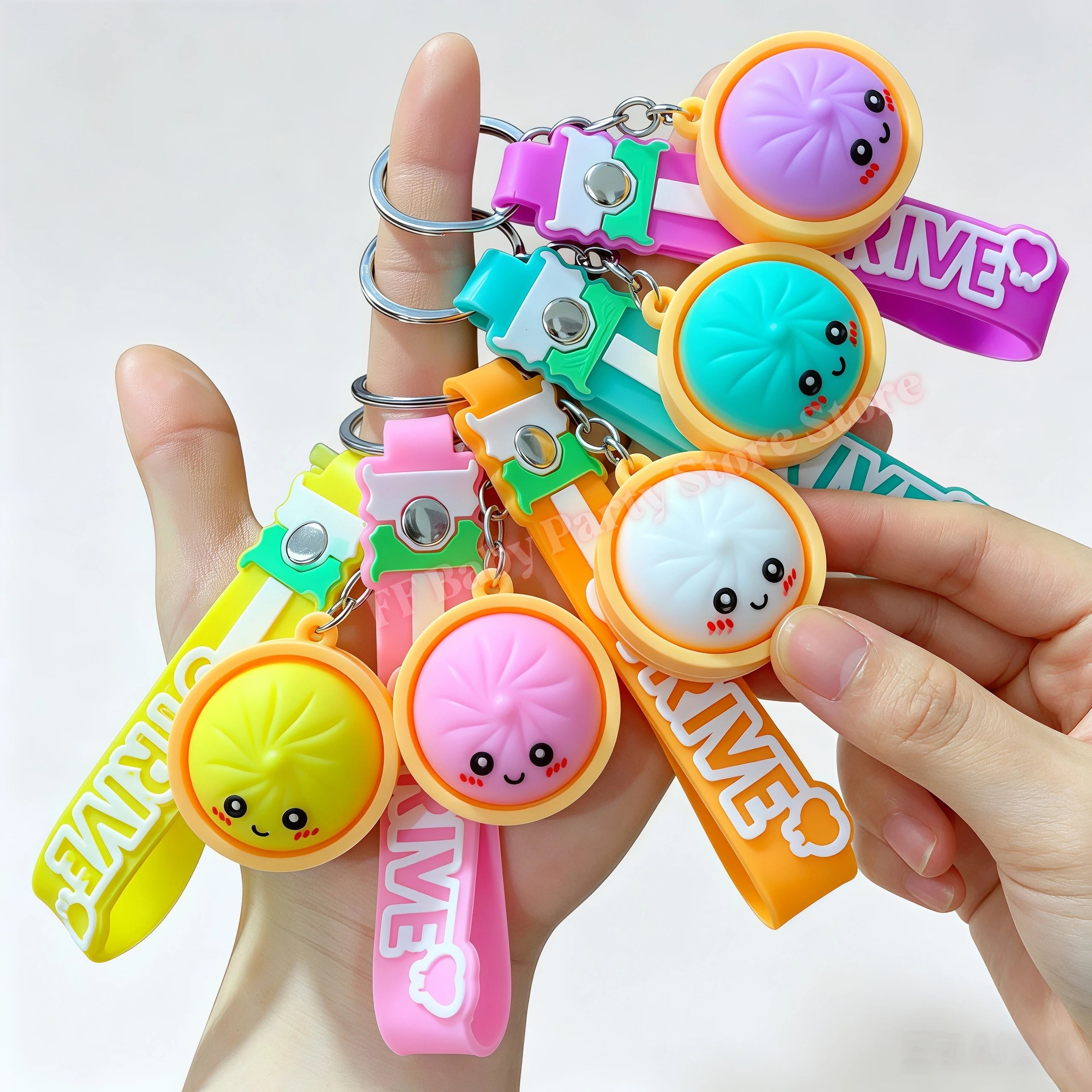Dumpling Keychains Cute Baozi w/Steamer Random Color for Gift Bags Party Favors Wedding Favors for Guests Birthday Gift Supplies