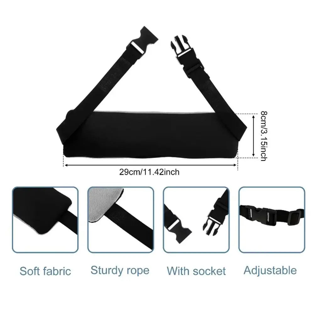 Adjustable Buckles Airplane Travel Pillow Comfortable Upright Sleeping Head Support Strap Soft Portable Neck Support Band Office