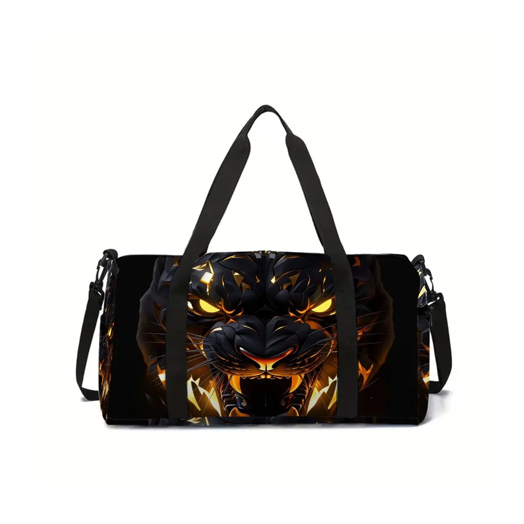 Leopard Tiger Large Capacity Luggage Bag for Boy and Girls Best Gifts 2D Cartoon Travel Duffels Outdoor Fitness Bag for Children