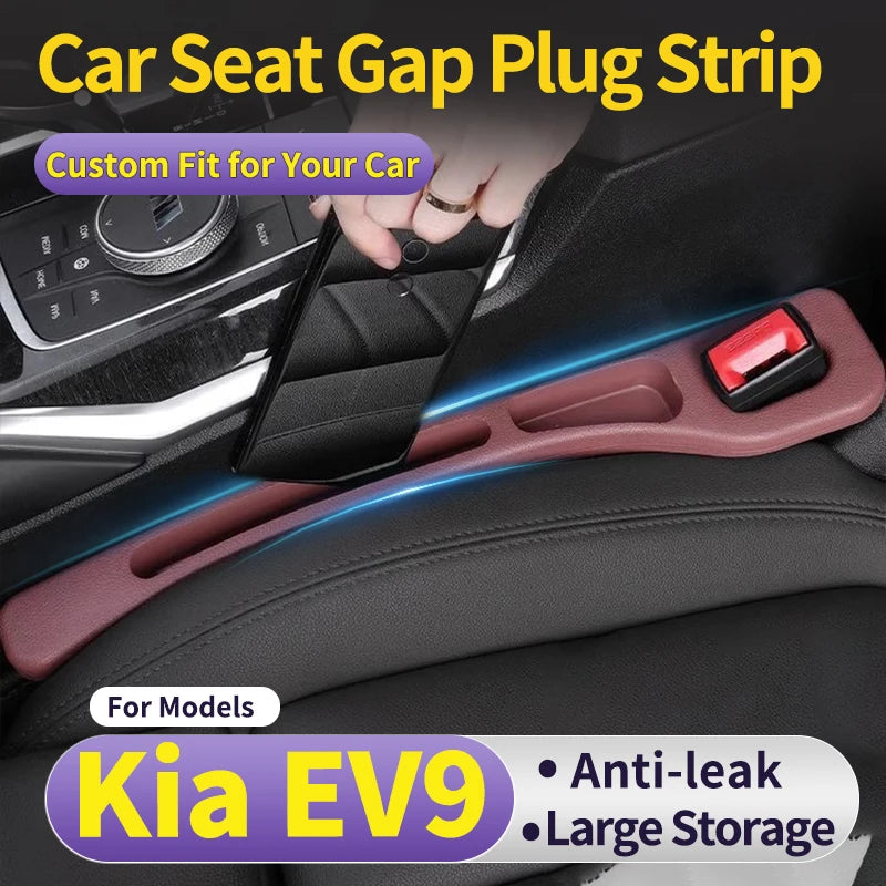 Car Gap Filler Strip for Kia EV9 Universal Car Seat Crevice Anti-leak Strip Dual-purpose Gap Filler & Storage Organizer for Car