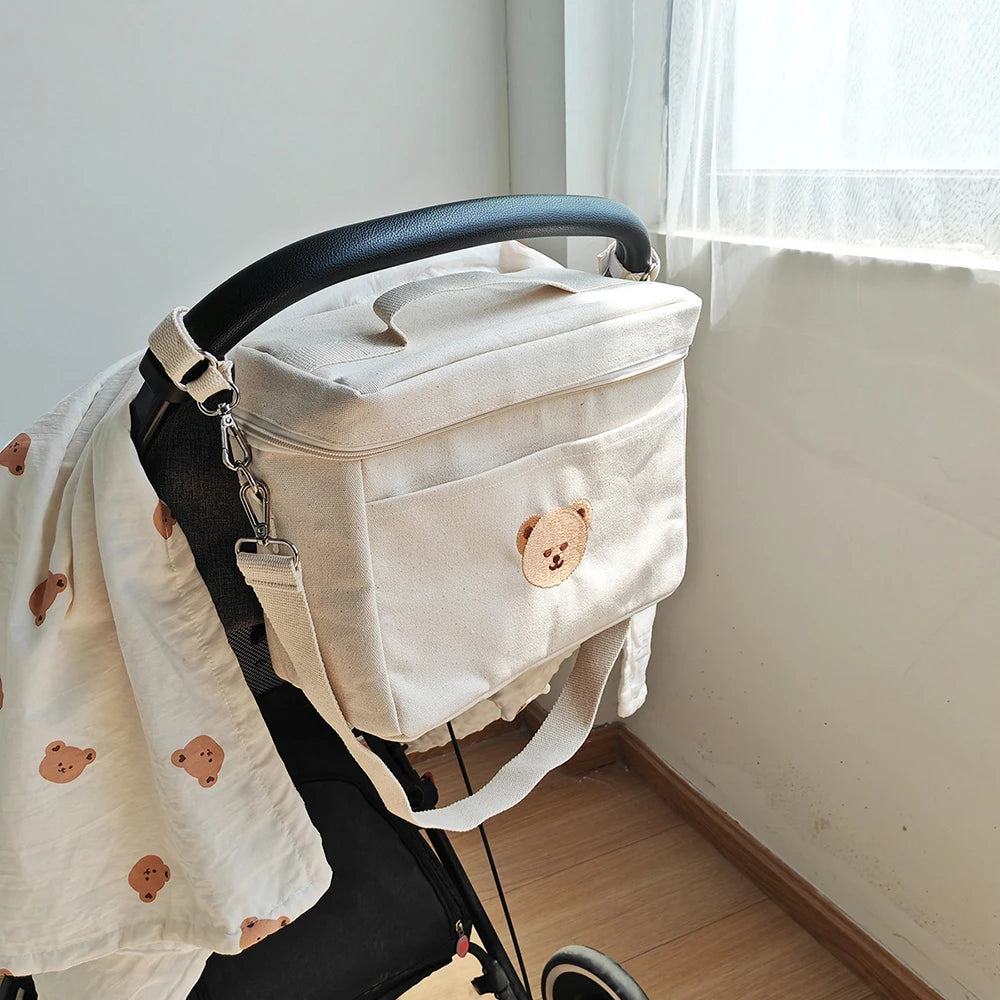 Diaper Bag Stroller Attachable Cute Pattern Multi Pocket Breathable Durable For Mom Daily Stroll Baby Outing Diaper Bag
